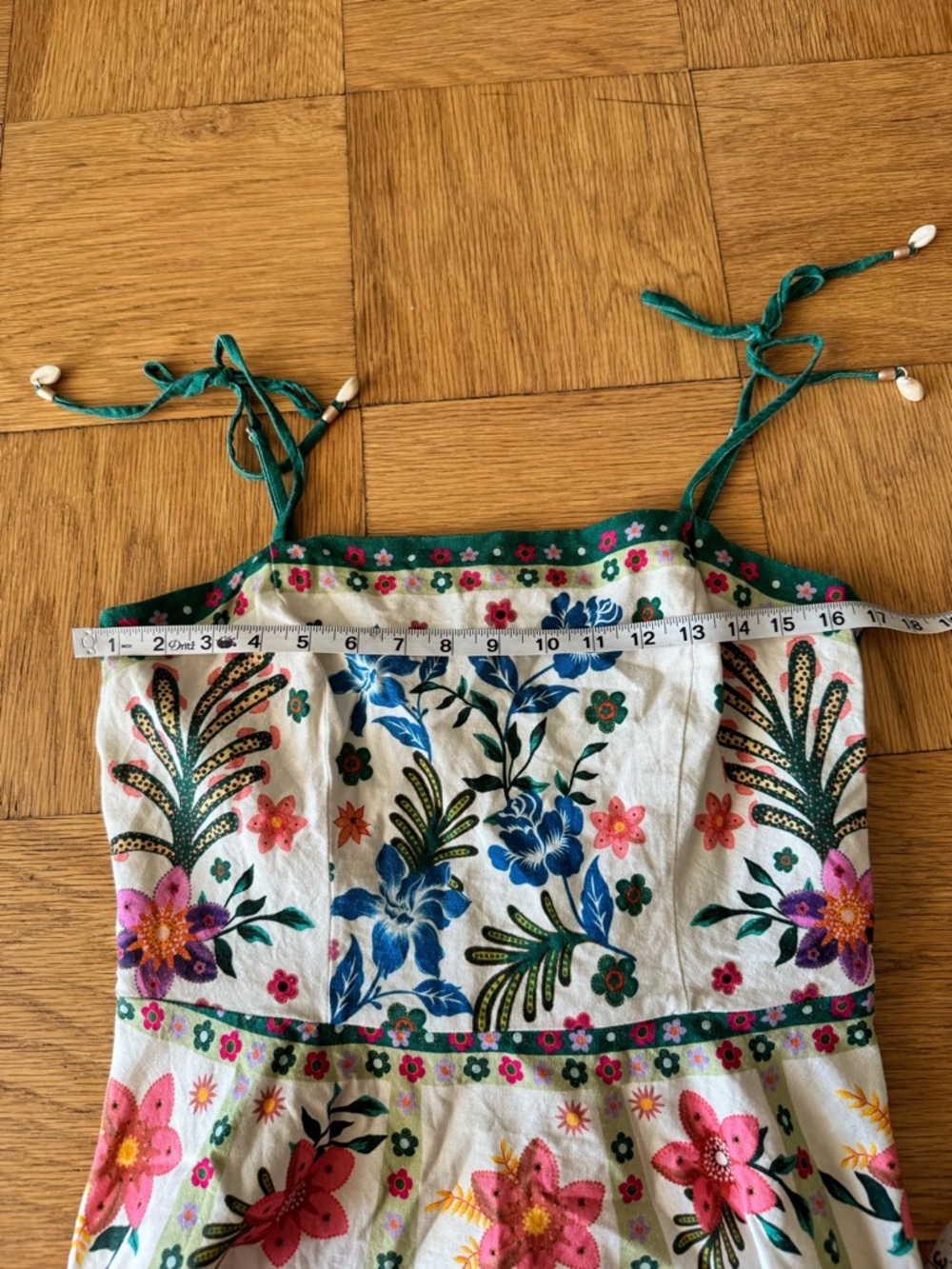 House of Harlow Floral Linen Blend Peplum Top Sleeveless Cottage Boho - Picture 6 of 7